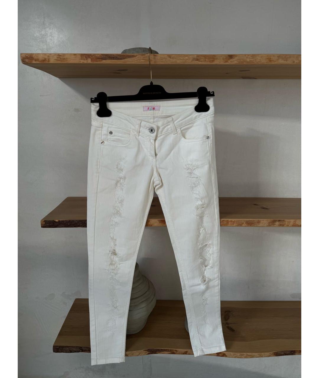 BLUGIRL Белые хлопко-эластановые джинсы слим, фото 2