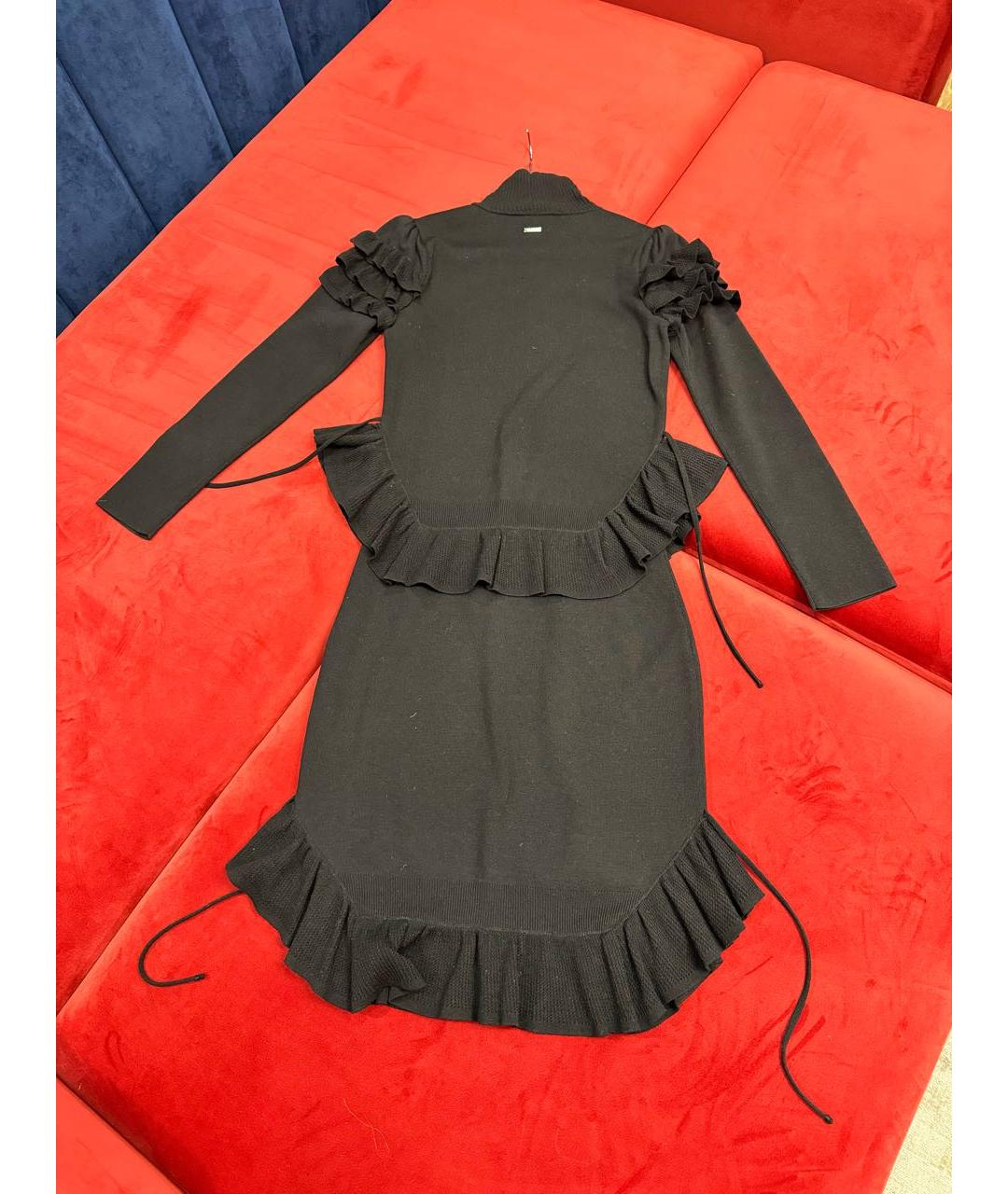 DSQUARED2 Черное шерстяное коктейльное платье, фото 2