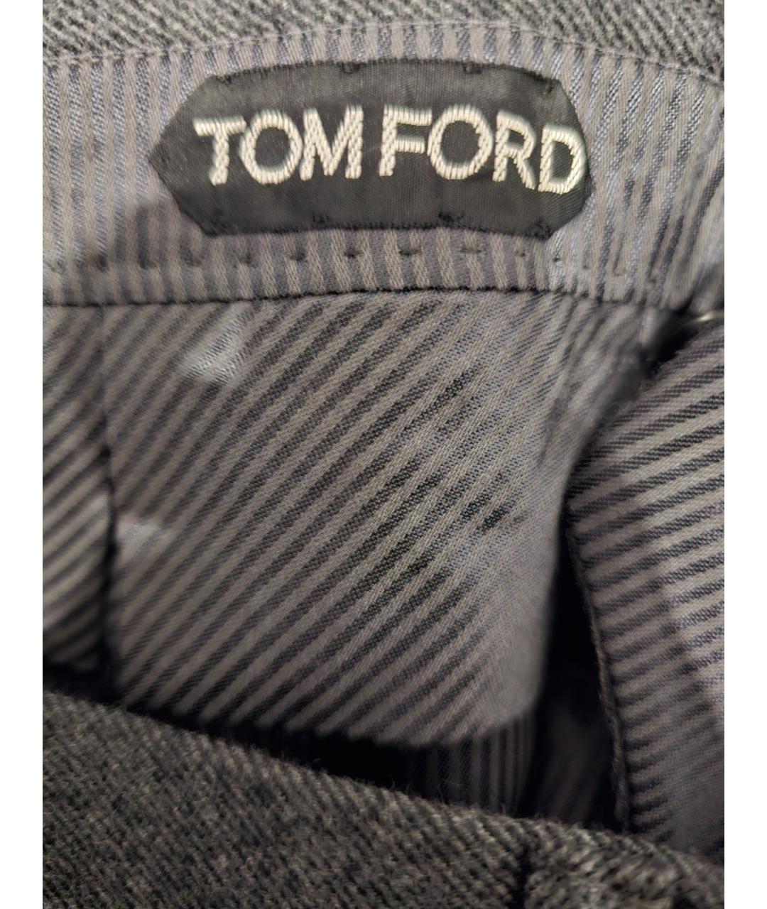 TOM FORD Антрацитовые шерстяные классические брюки, фото 5