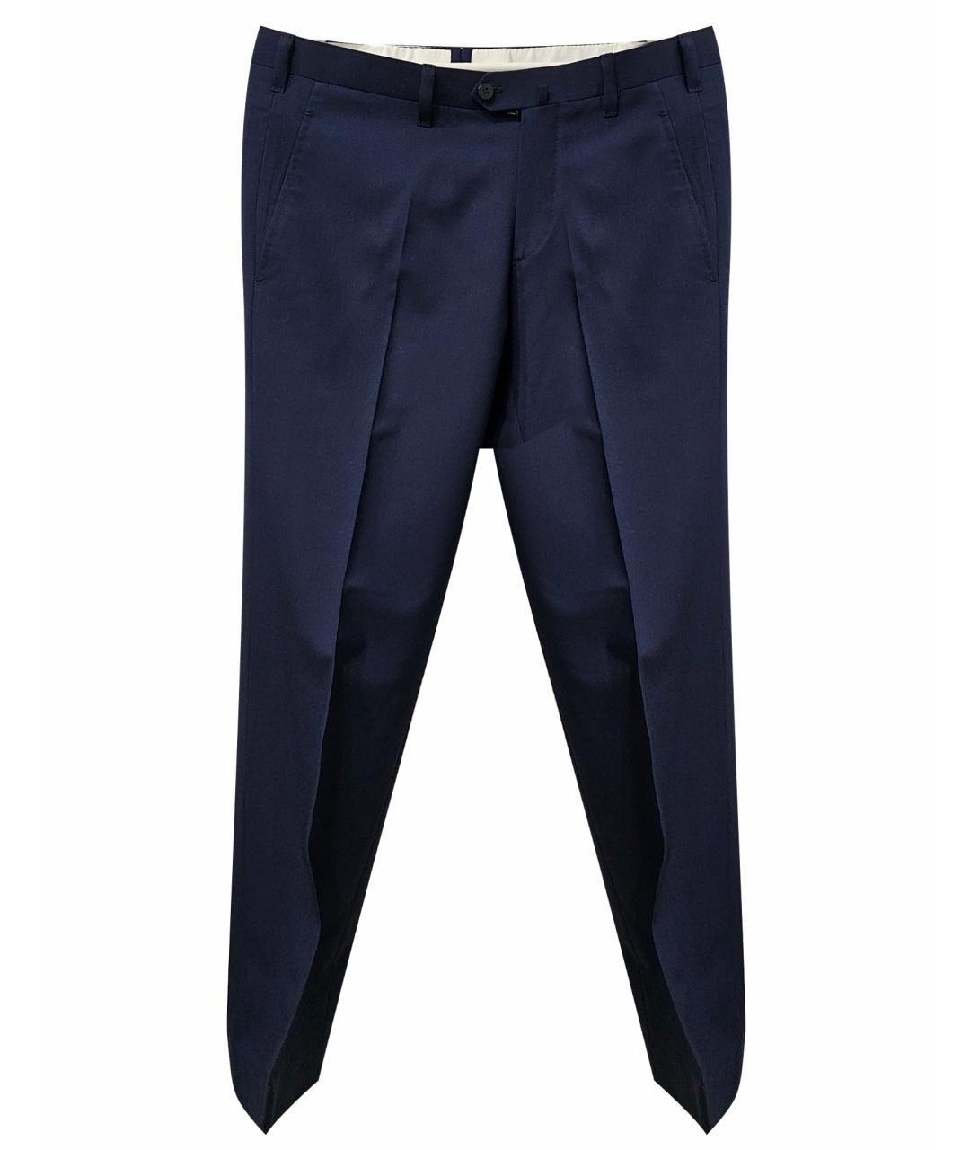 Cesare Attolini Темно-синие шерстяные классические брюки, фото 1