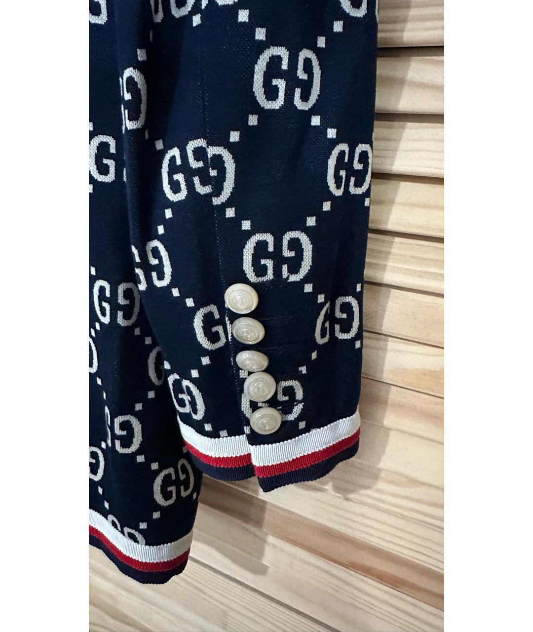 GUCCI Синий хлопковый жакет/пиджак, фото 6
