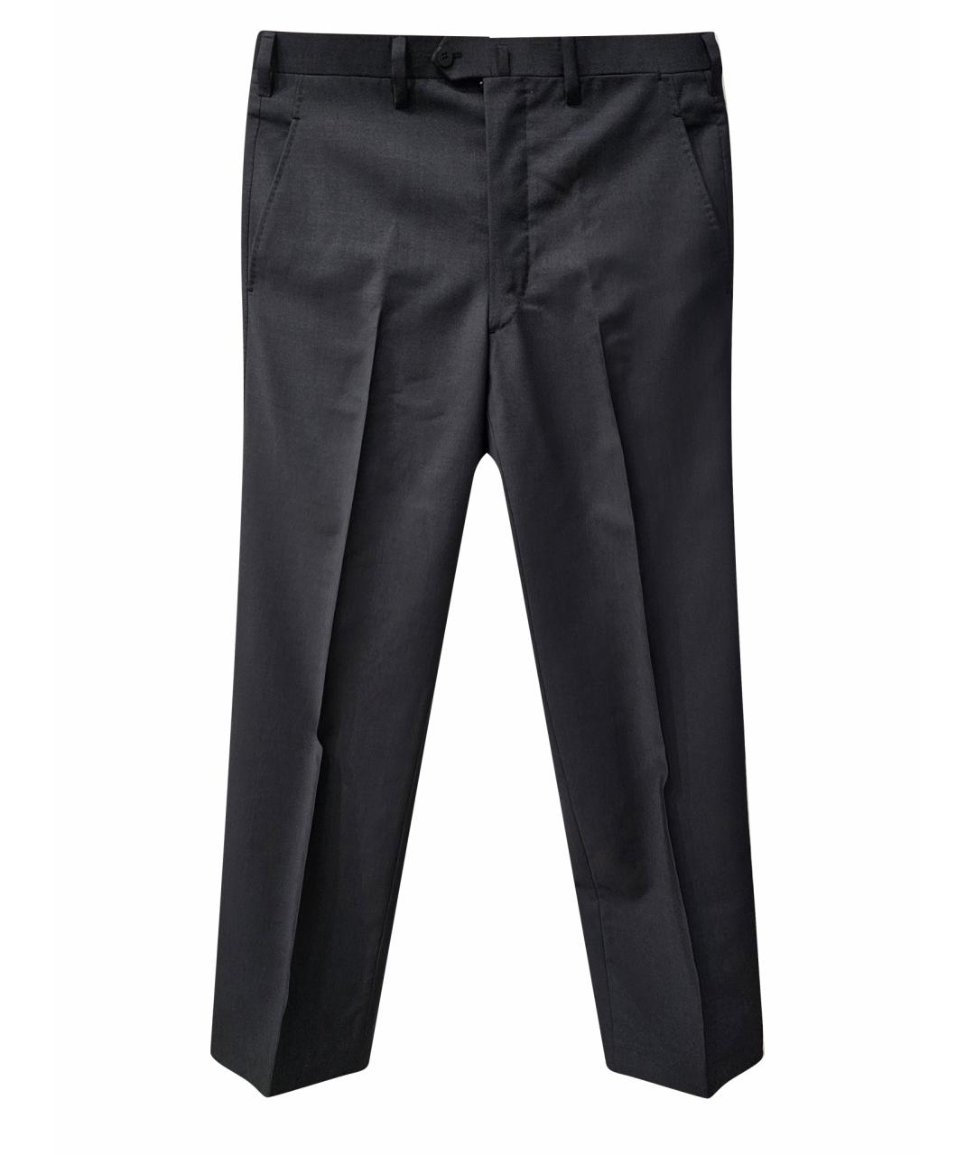 Cesare Attolini Черные шерстяные классические брюки, фото 1