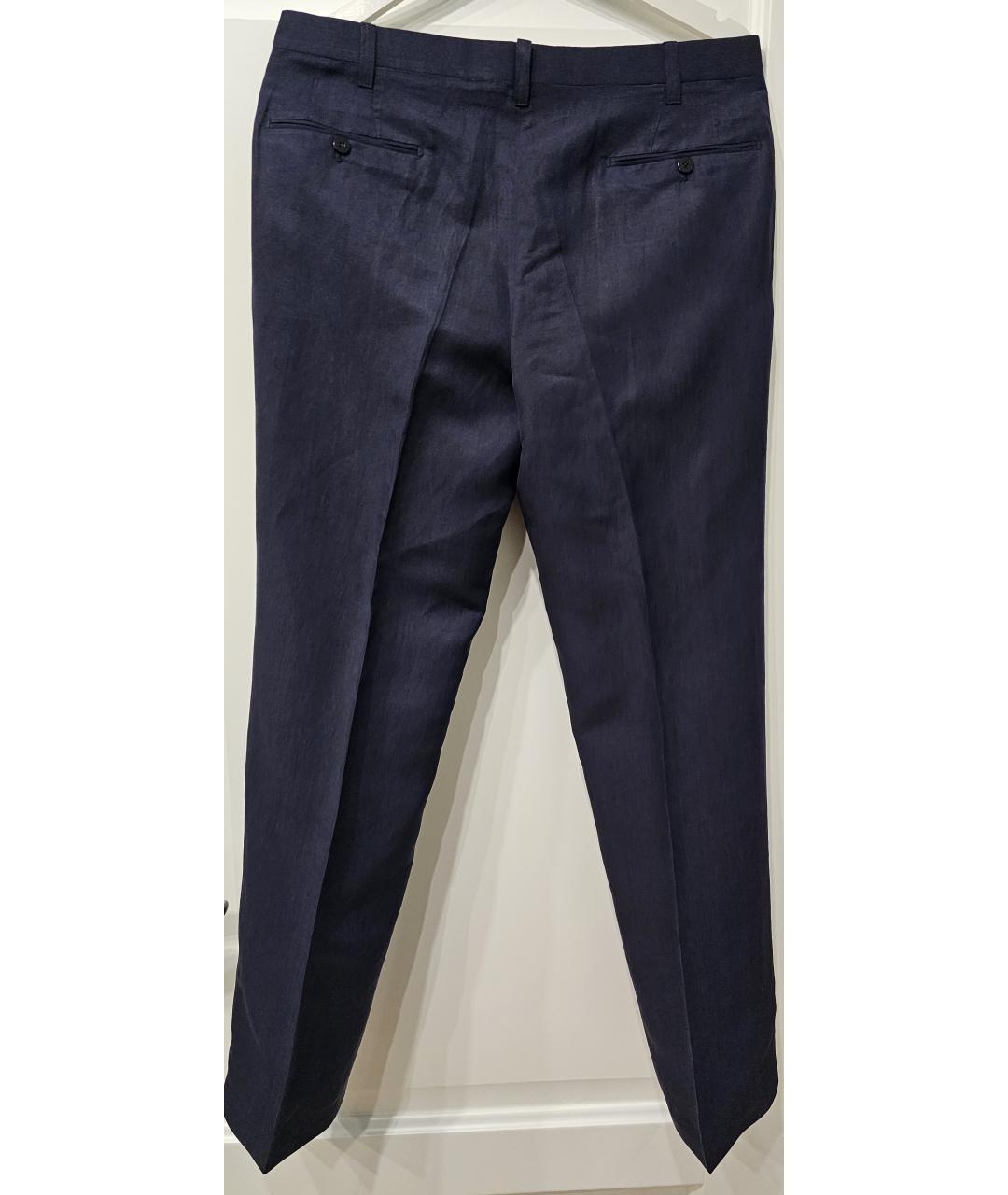 Cesare Attolini Темно-синие шерстяные классические брюки, фото 2