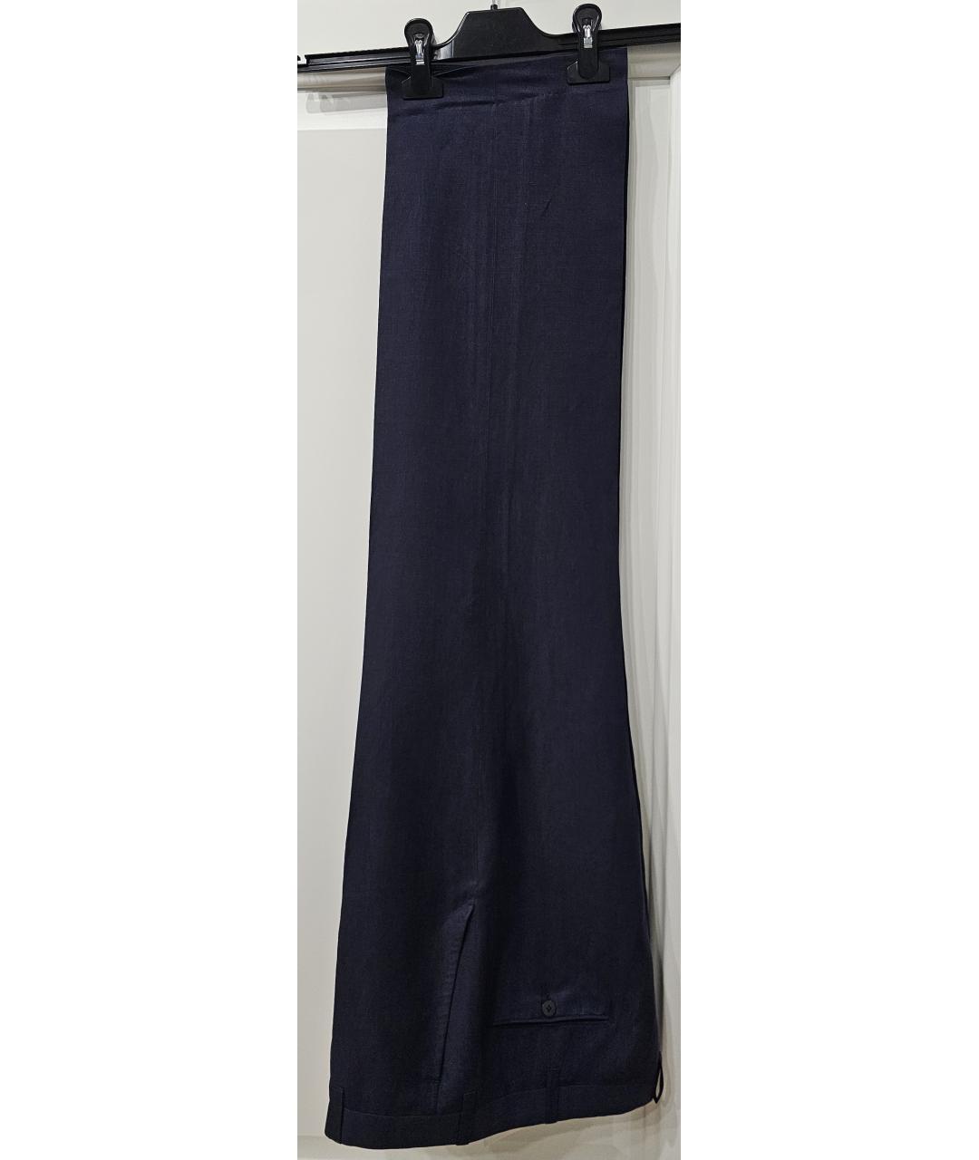 Cesare Attolini Темно-синие шерстяные классические брюки, фото 3