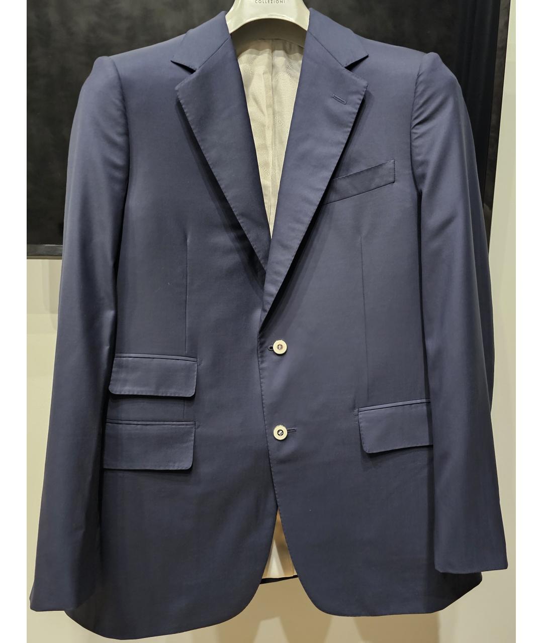 STEFANO RICCI Синий шерстяной пиджак, фото 5