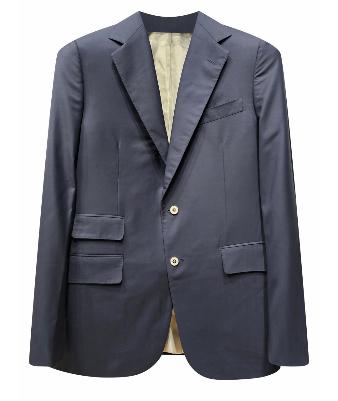 STEFANO RICCI Синий шерстяной пиджак, фото 1