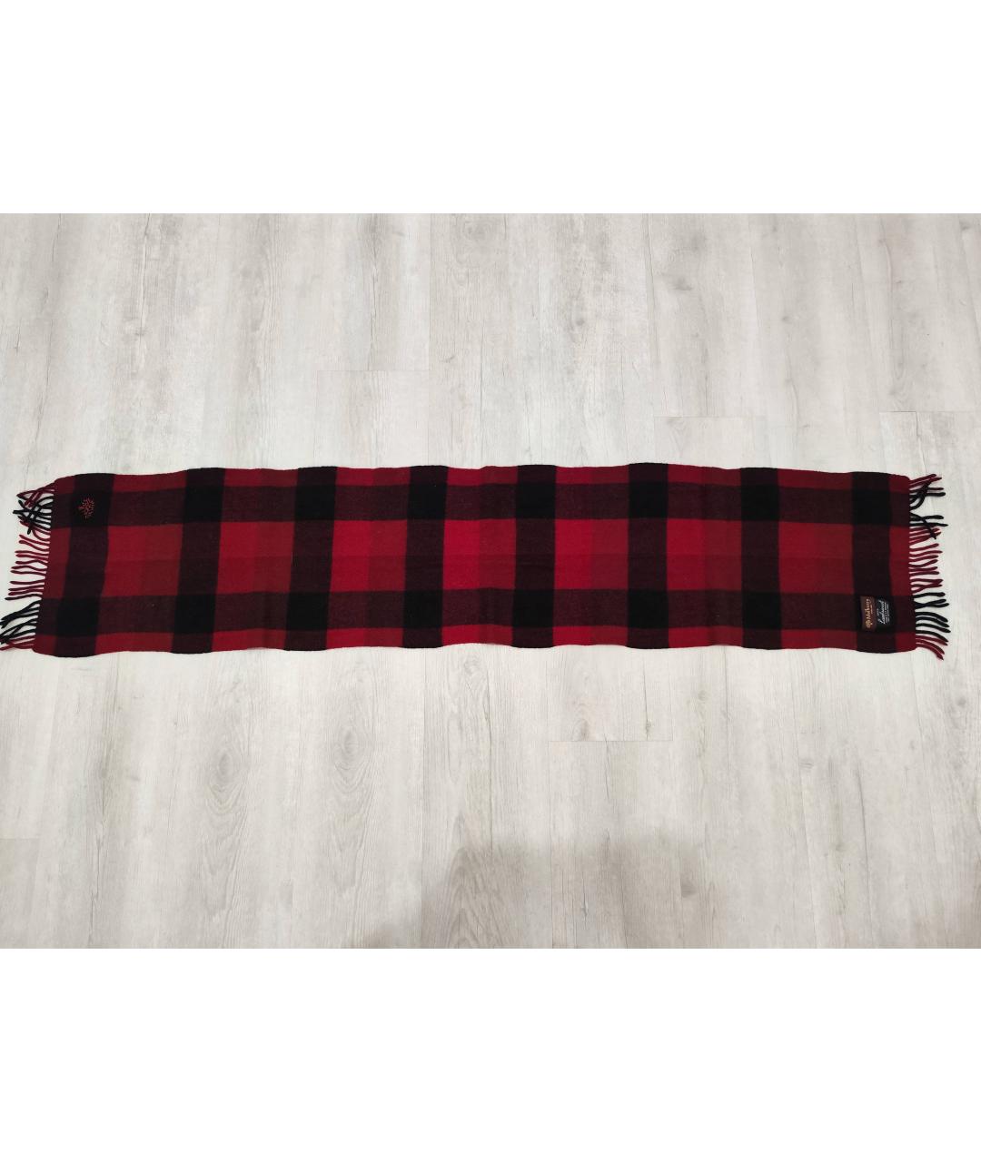 MULBERRY Красный шерстяной шарф, фото 4