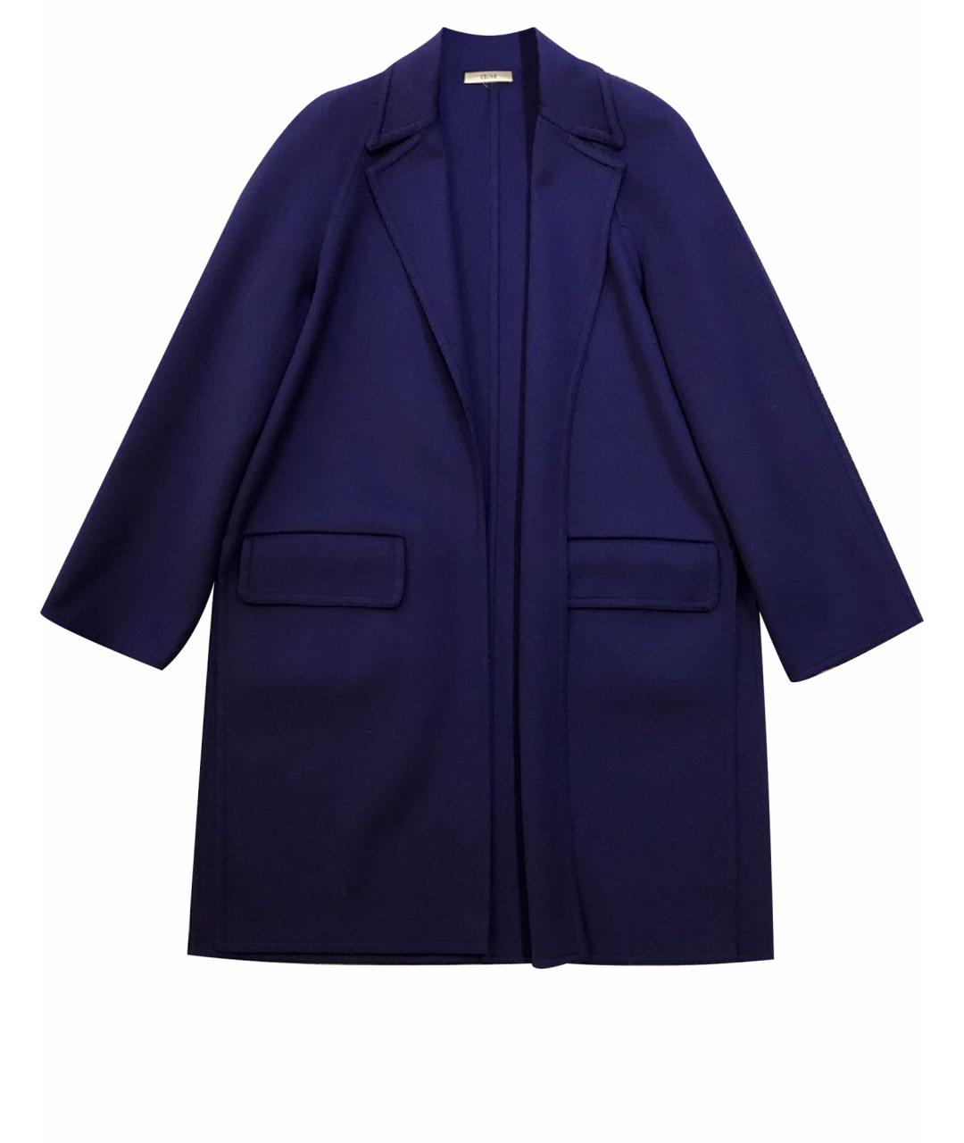 CELINE PRE-OWNED Синее шерстяное пальто, фото 1