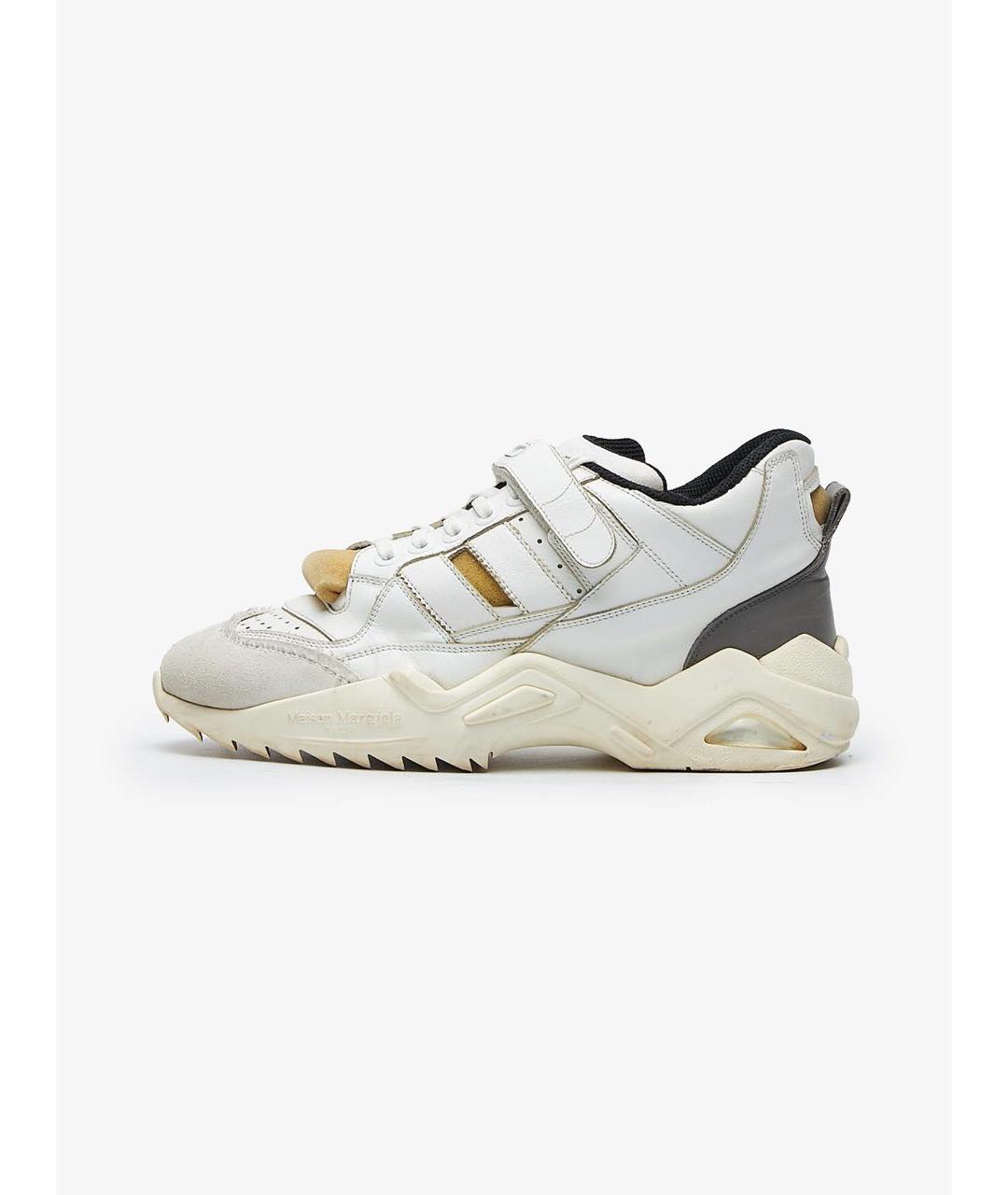 MAISON MARGIELA Белые кожаные низкие кроссовки / кеды, фото 4