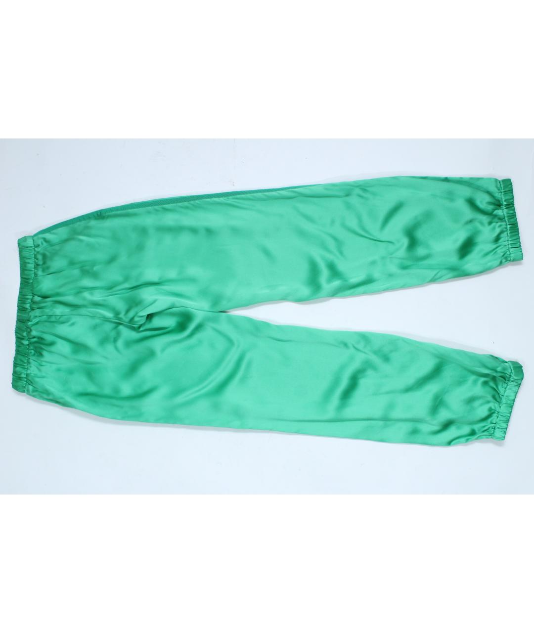 PINKO Зеленые шелковые брюки узкие, фото 9