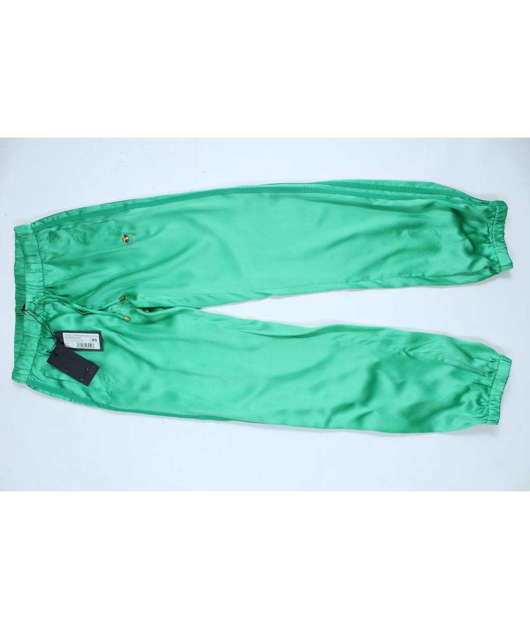PINKO Зеленые шелковые брюки узкие, фото 10