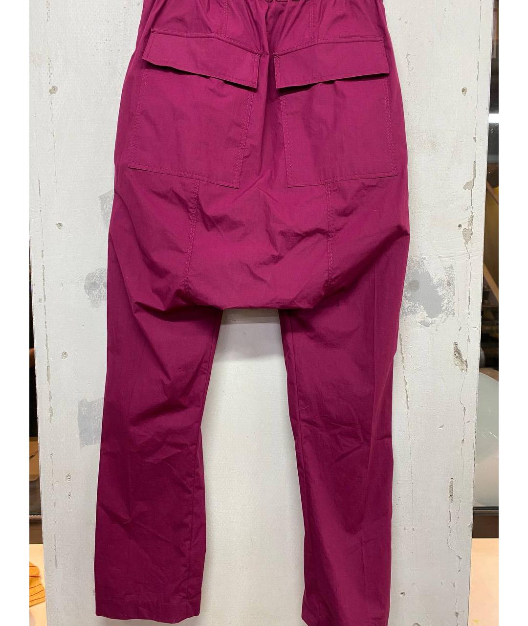 RICK OWENS Бордовые хлопко-эластановые повседневные брюки, фото 2