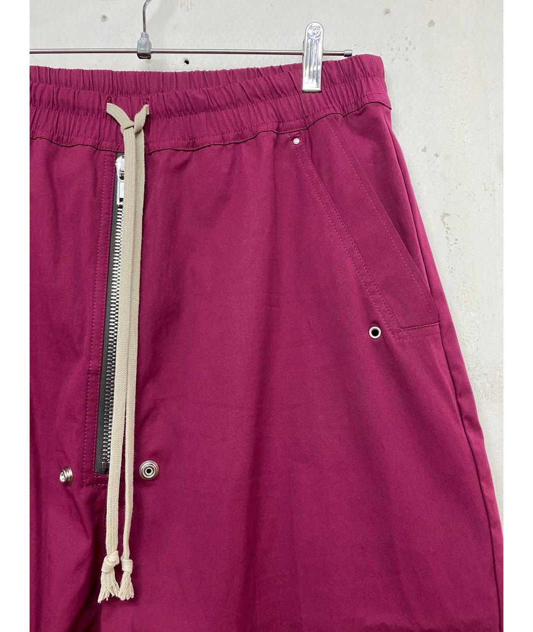 RICK OWENS Бордовые хлопко-эластановые повседневные брюки, фото 3
