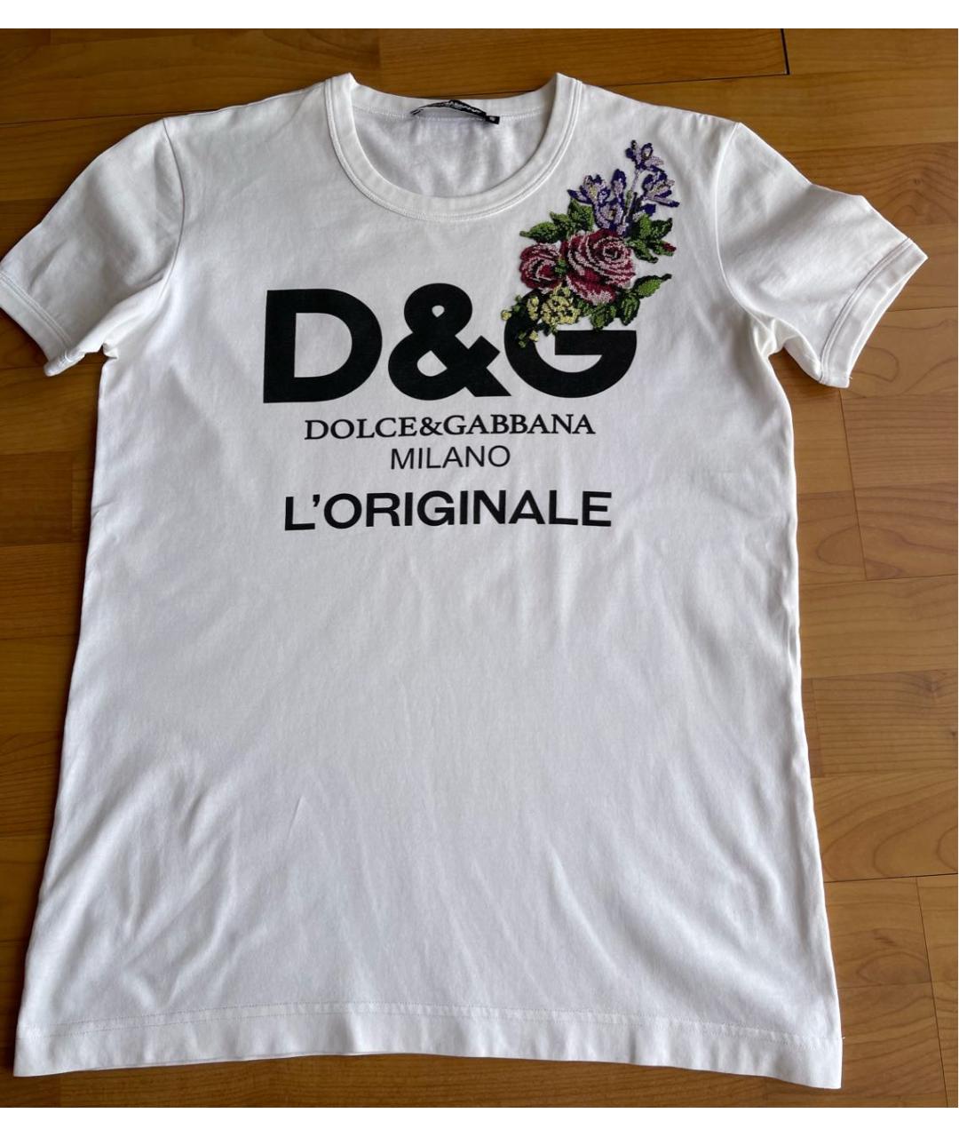 DOLCE&GABBANA Белая хлопковая футболка, фото 6