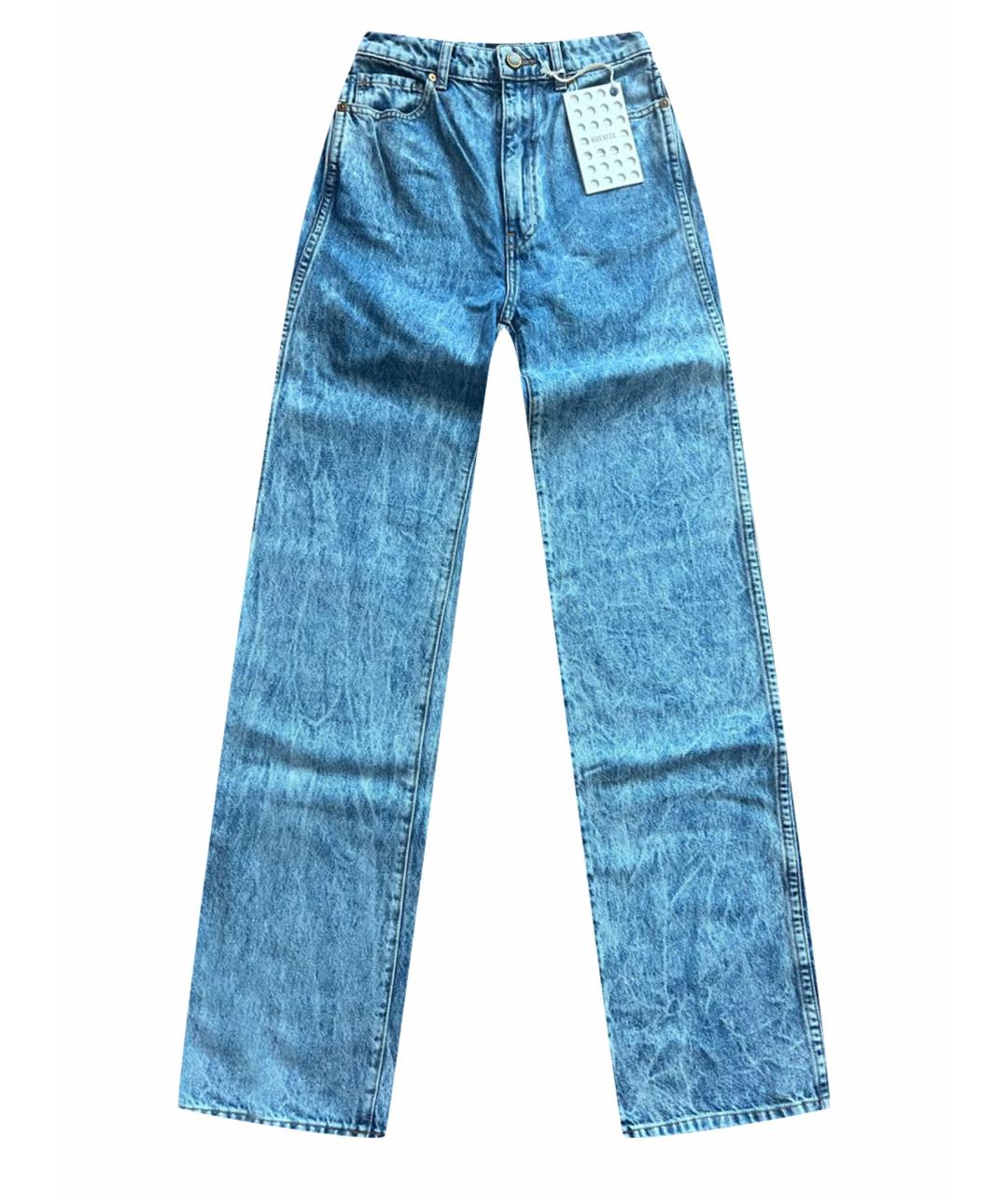 KHAITE Голубые хлопковые прямые джинсы, фото 1