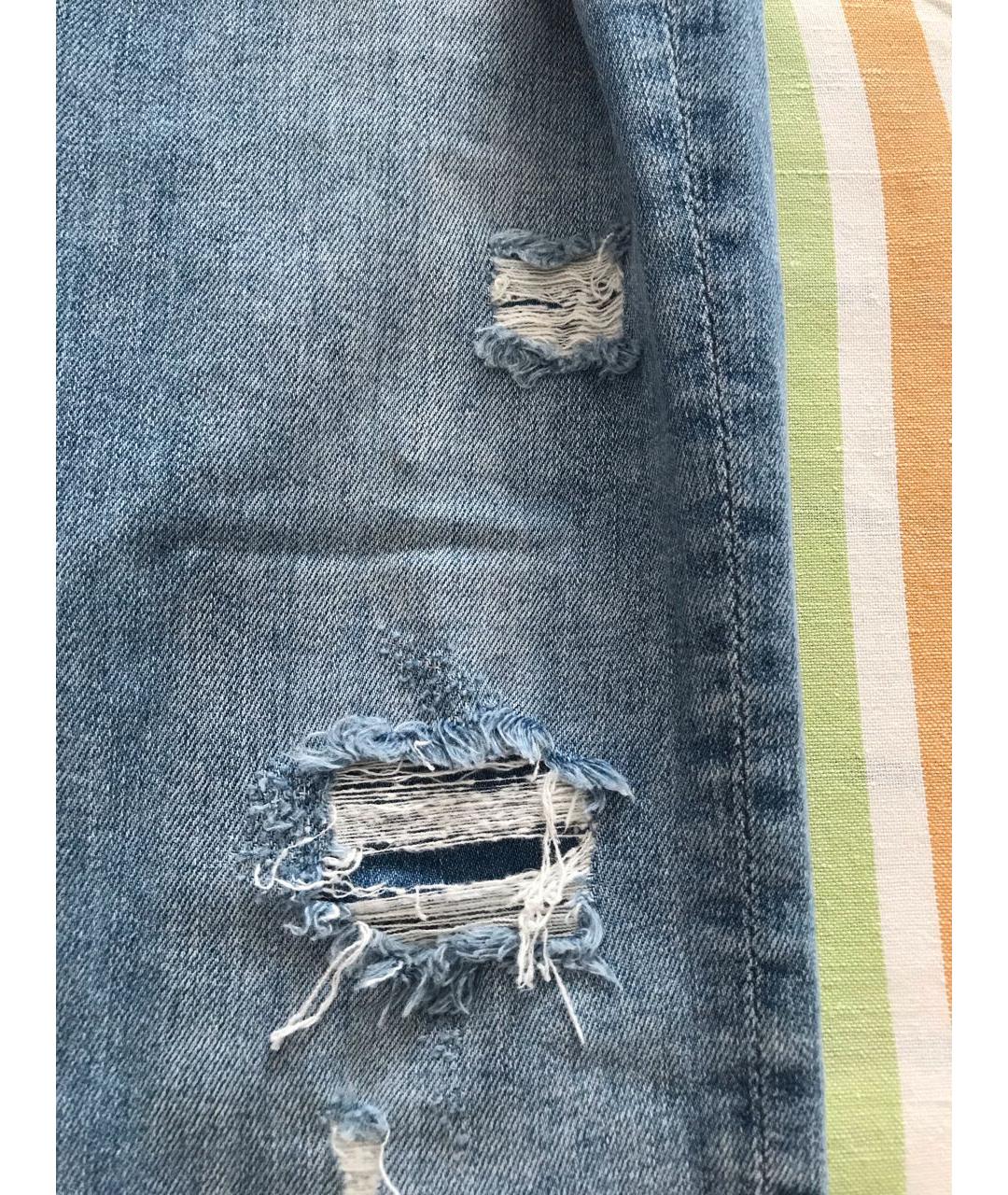 PHILIPP PLEIN Синие хлопко-эластановые джинсы слим, фото 4