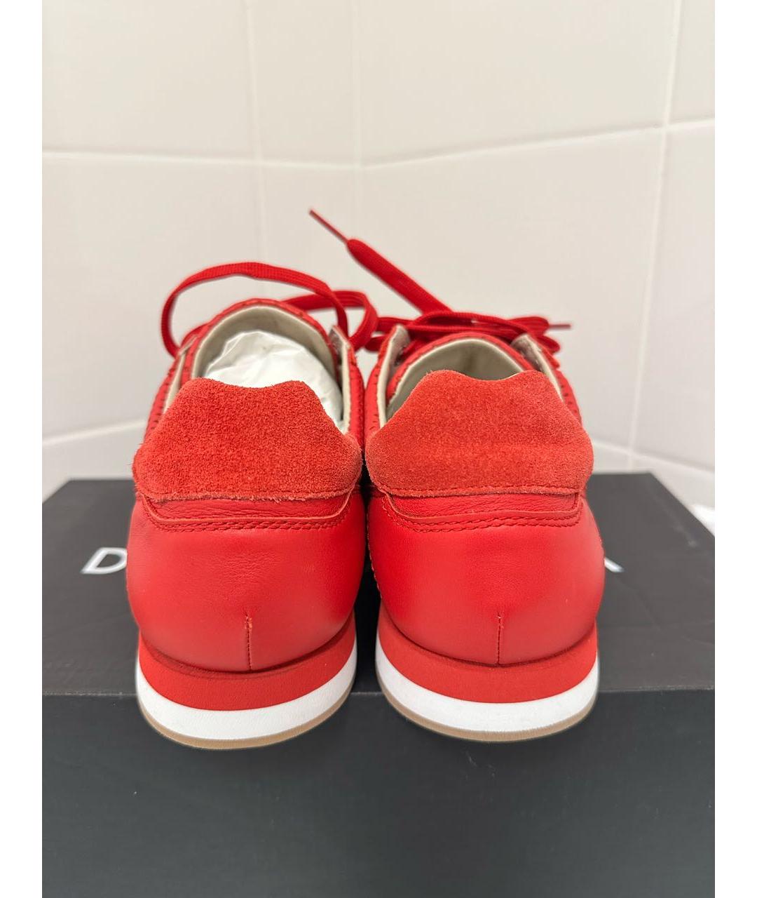 DOLCE&GABBANA Красные кожаные кроссовки, фото 3