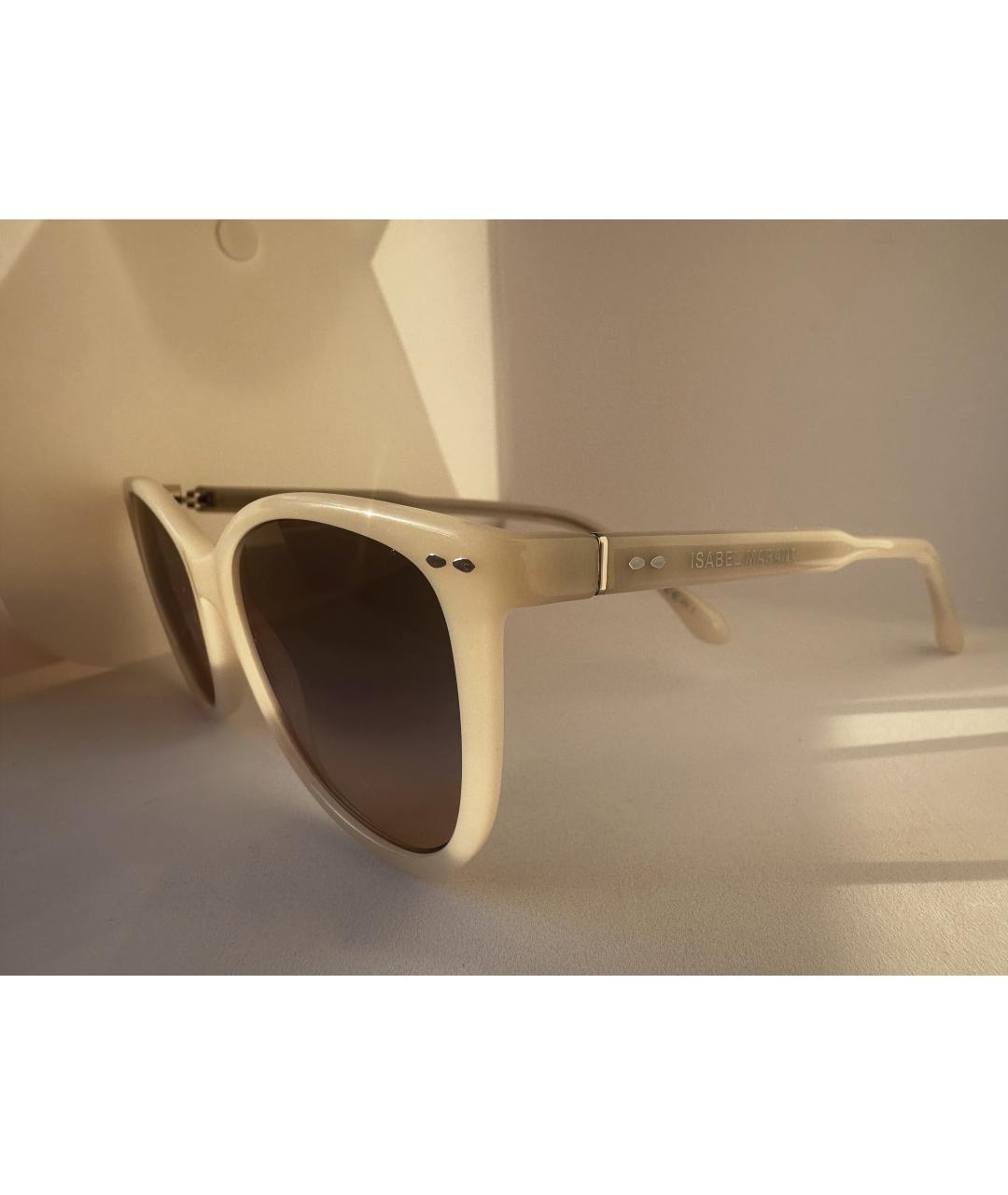 ISABEL MARANT Бежевые пластиковые солнцезащитные очки, фото 2