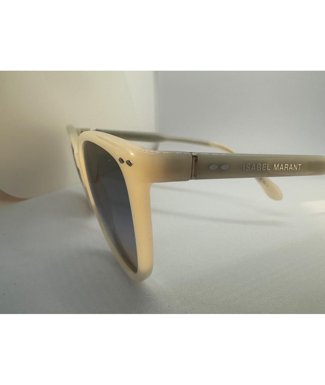ISABEL MARANT Бежевые пластиковые солнцезащитные очки, фото 3