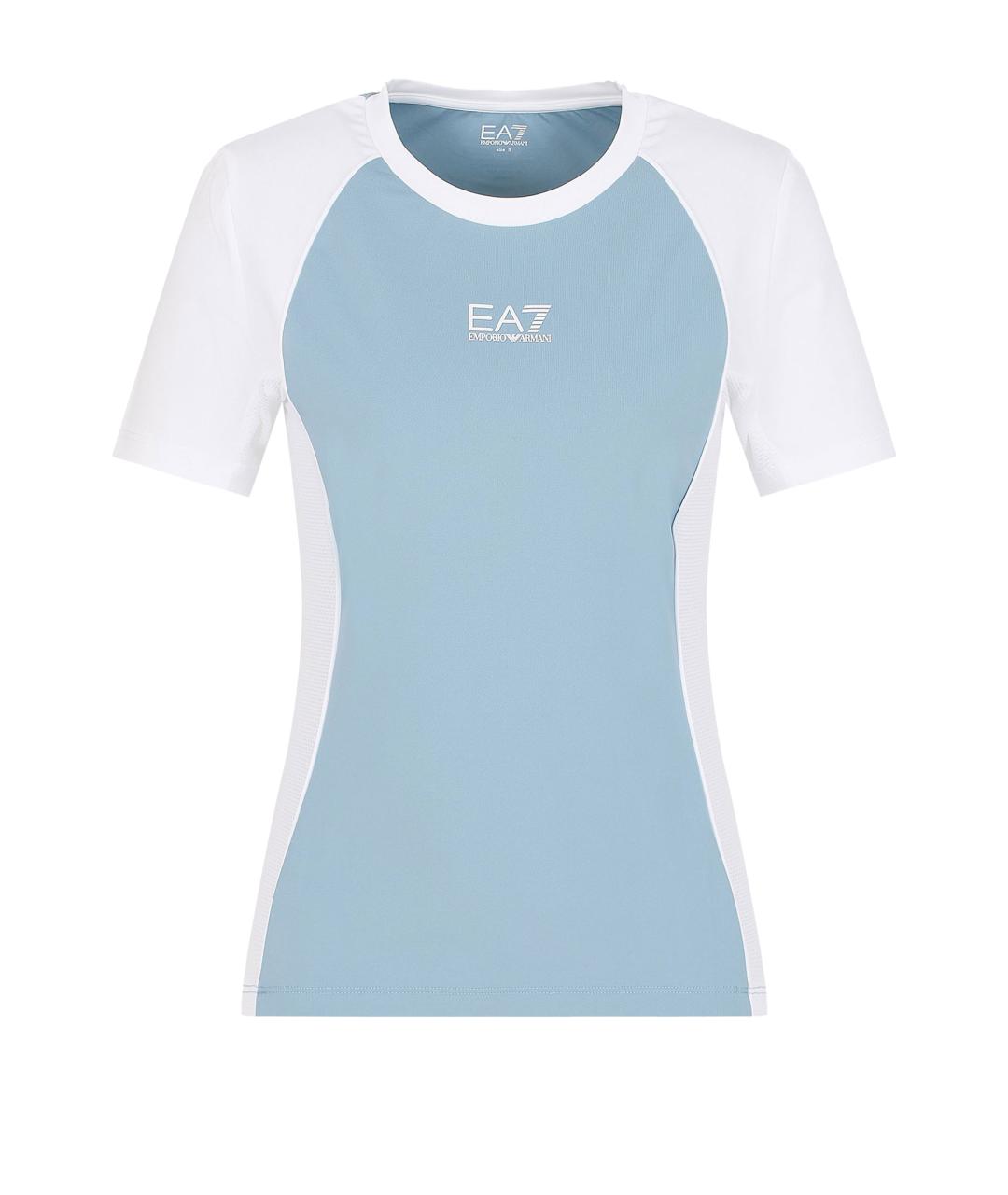 EA7 Белая полиэстеровая футболка, фото 1