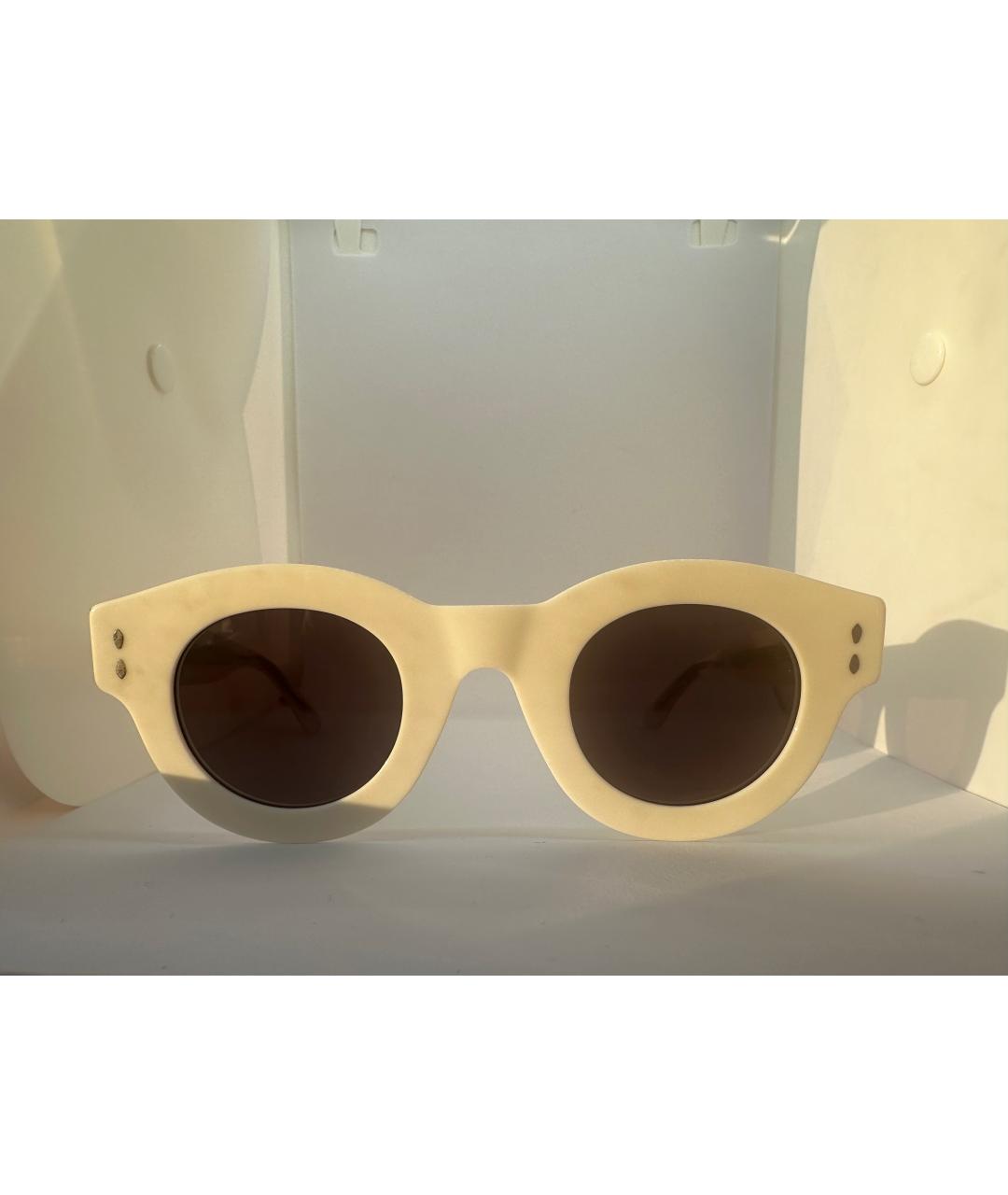 ISABEL MARANT Бежевые пластиковые солнцезащитные очки, фото 6