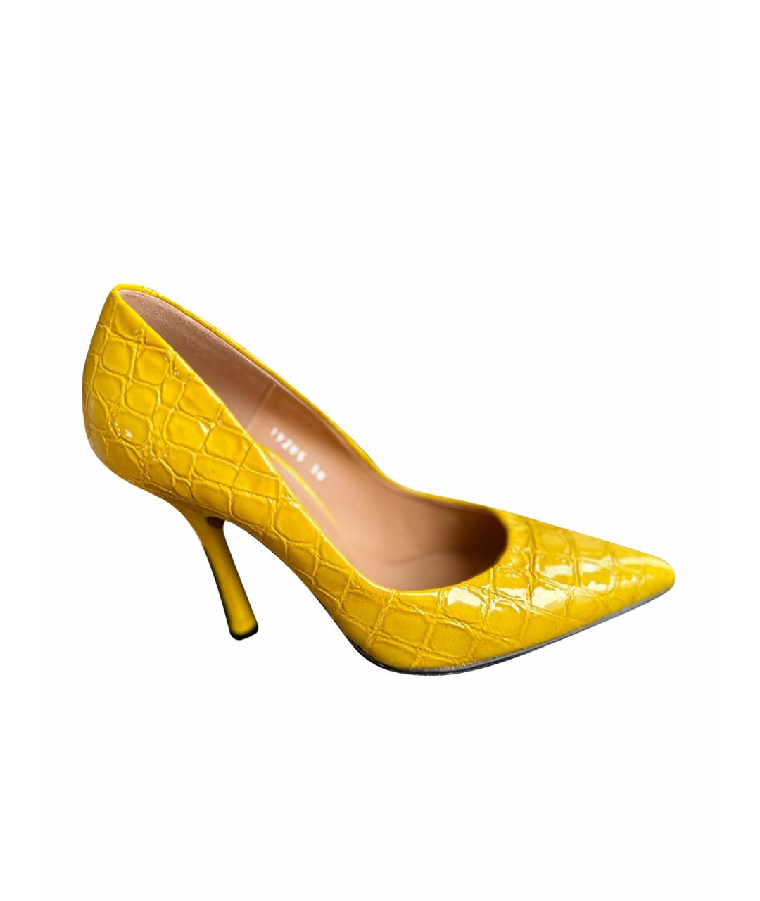 DRIES VAN NOTEN Желтые туфли из лакированной кожи, фото 1
