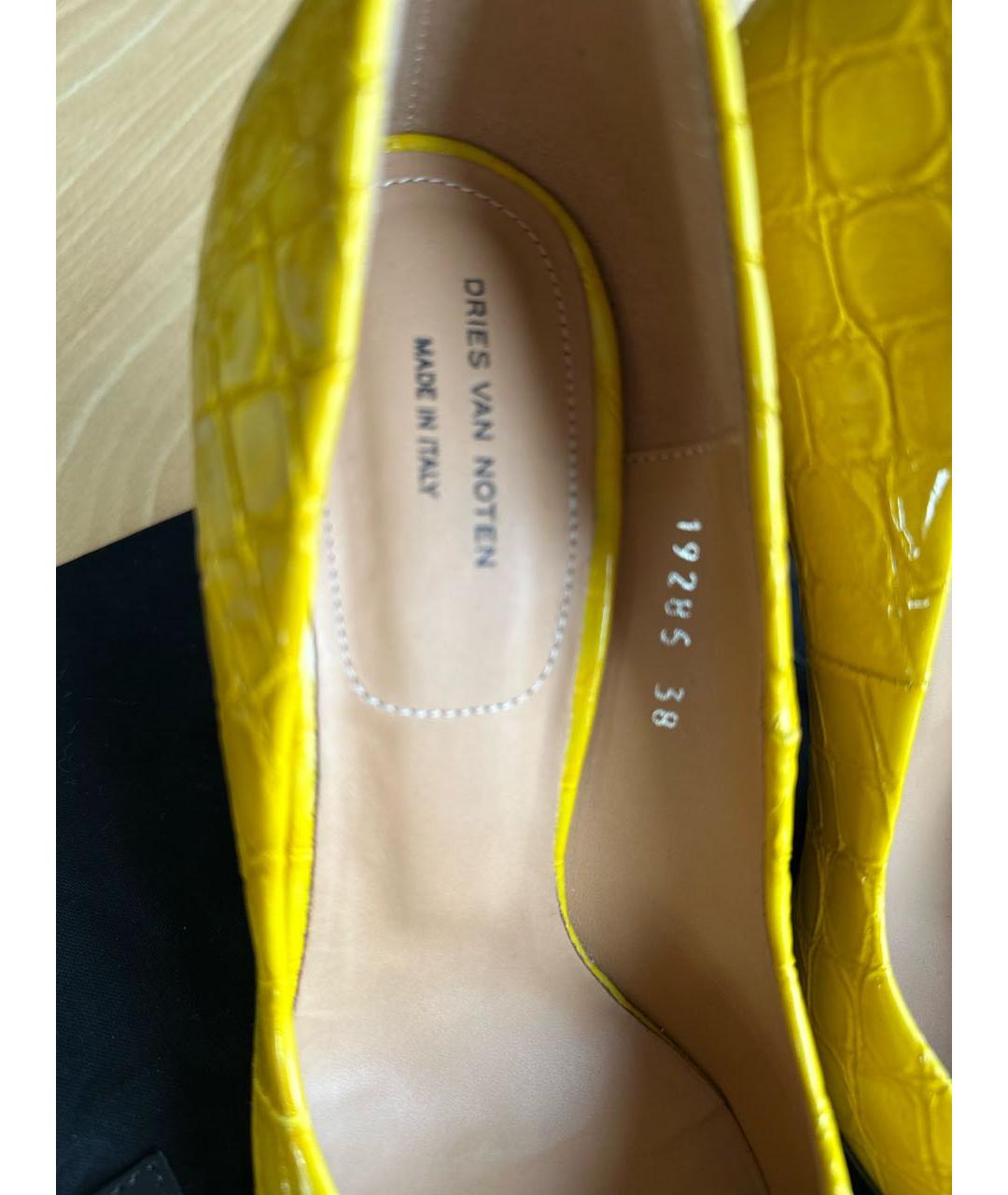 DRIES VAN NOTEN Желтые туфли из лакированной кожи, фото 3