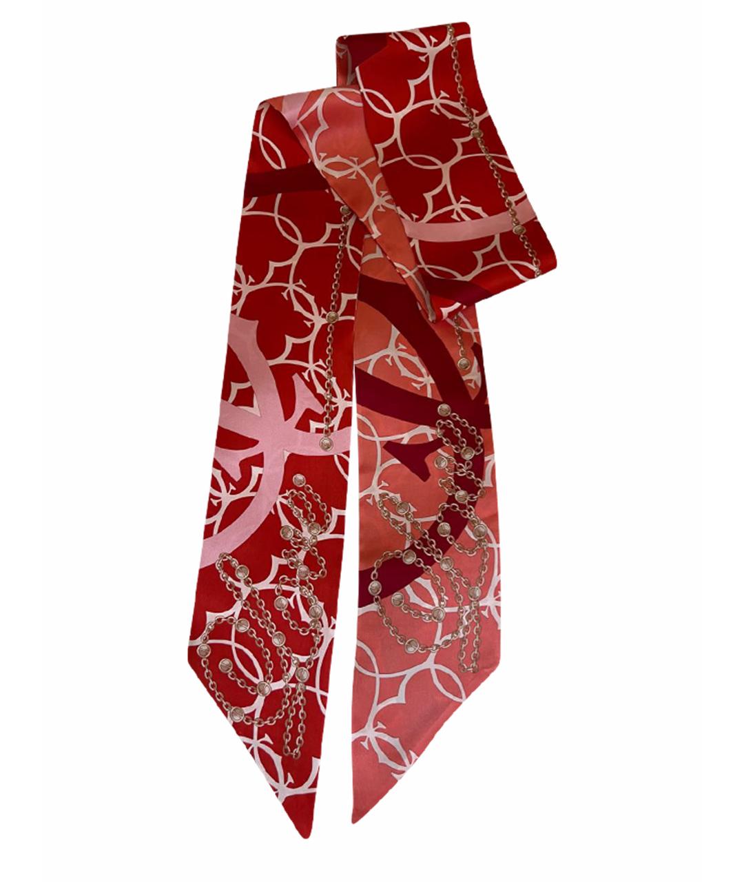 CARTIER Коралловый шелковый платок, фото 1