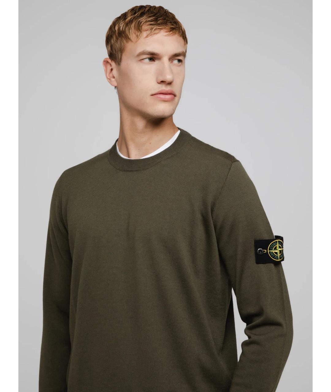 STONE ISLAND Зеленый джемпер / свитер, фото 2