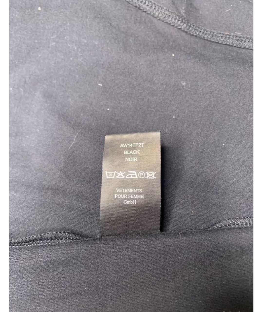 VETEMENTS Черная полиамидовая футболка, фото 8