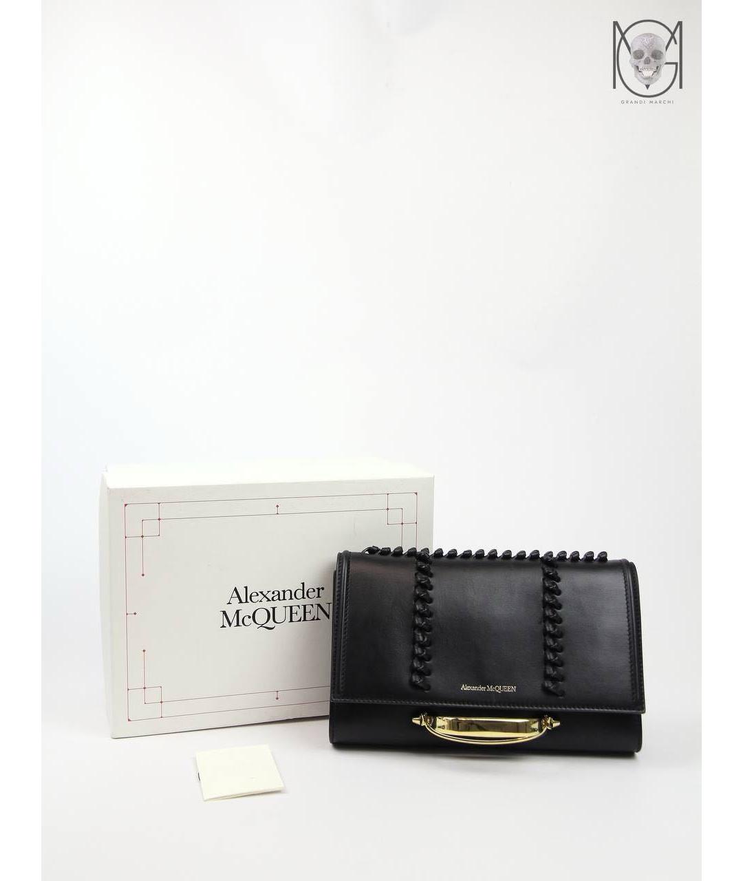ALEXANDER MCQUEEN Черная кожаная сумка через плечо, фото 7