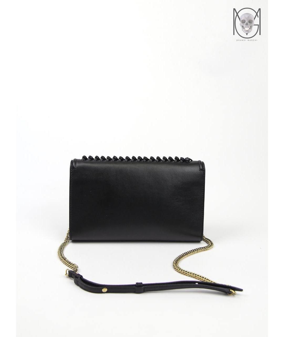 ALEXANDER MCQUEEN Черная кожаная сумка через плечо, фото 3