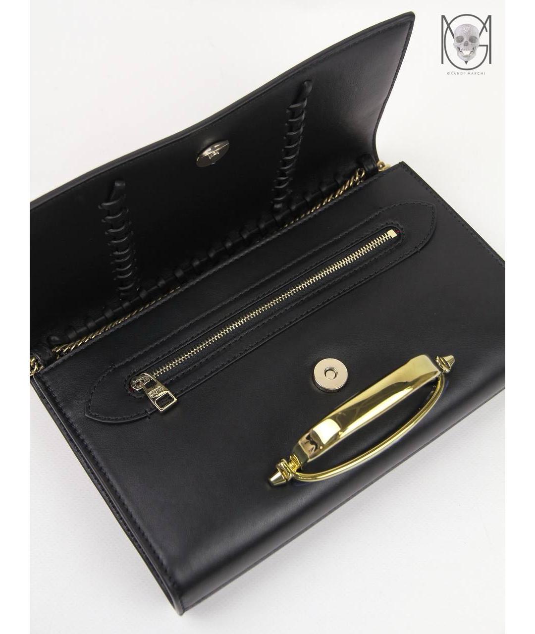 ALEXANDER MCQUEEN Черная кожаная сумка через плечо, фото 5