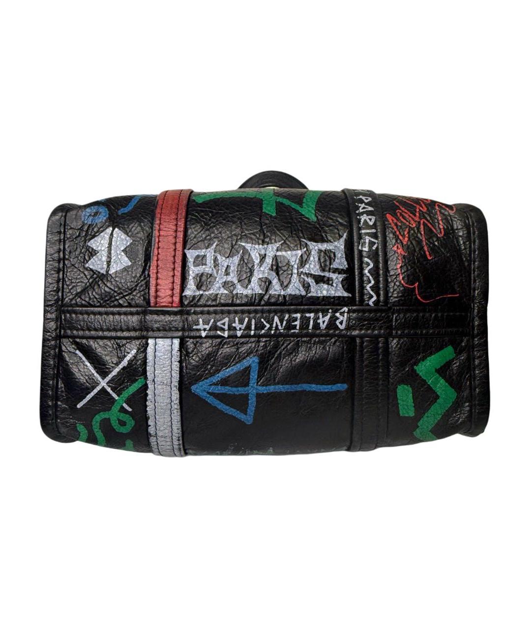 BALENCIAGA Черная кожаная сумка тоут, фото 5