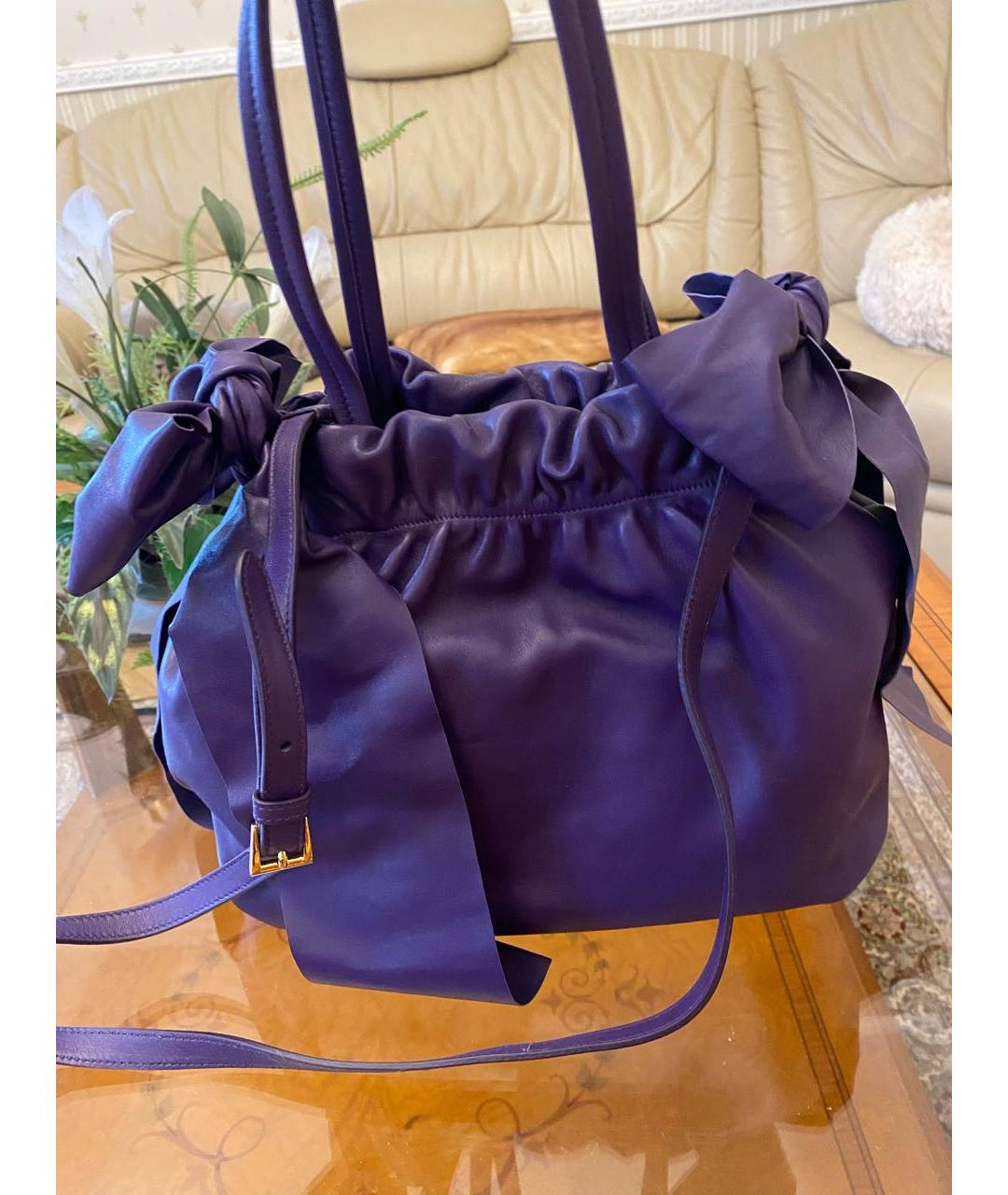PRADA Фиолетовая кожаная сумка через плечо, фото 3