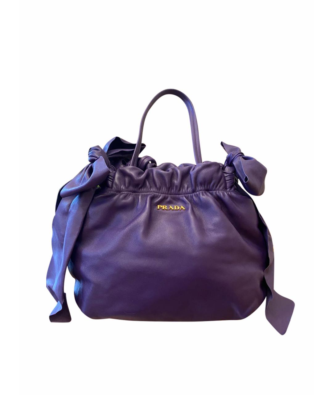 PRADA Фиолетовая кожаная сумка через плечо, фото 1