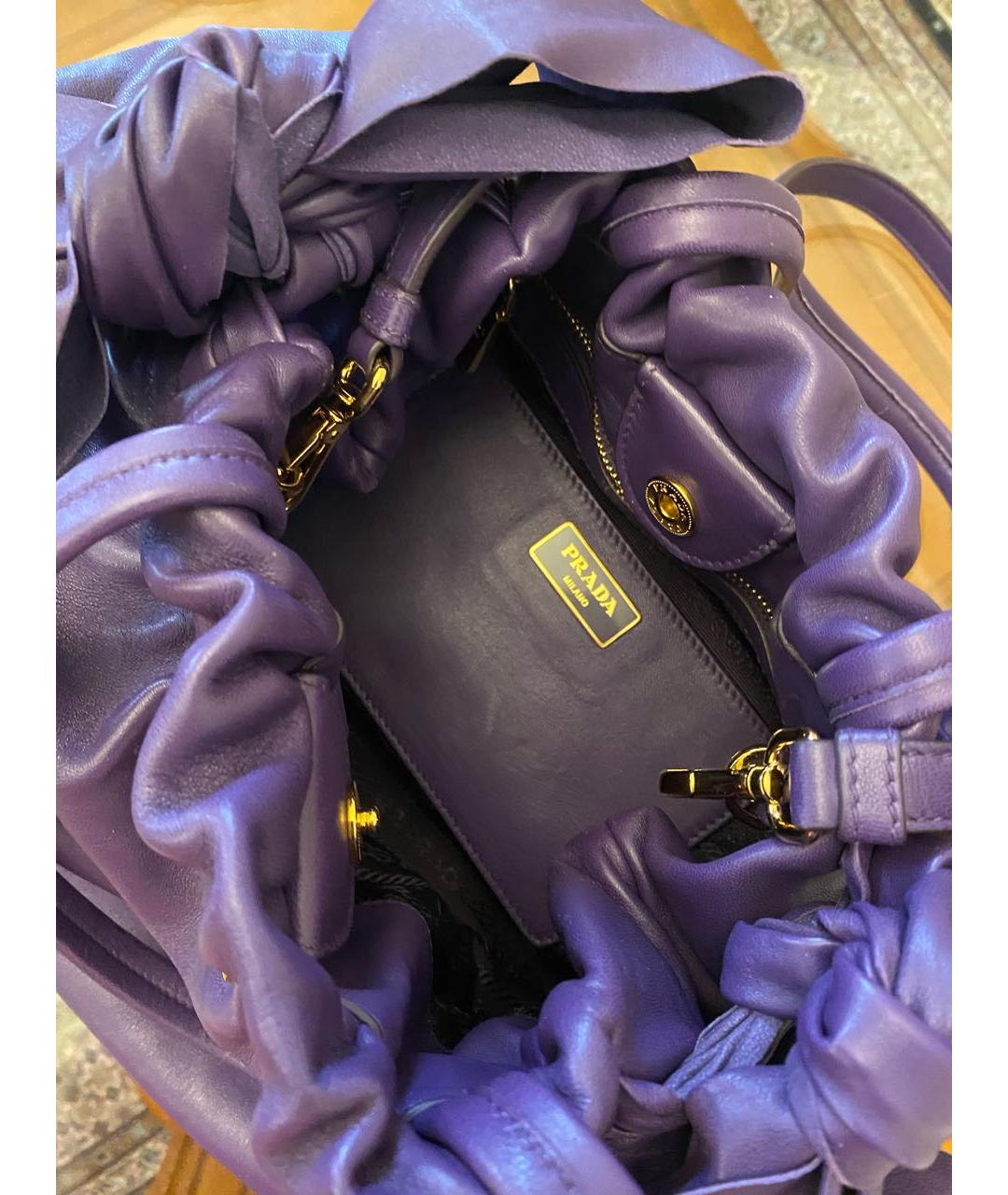 PRADA Фиолетовая кожаная сумка через плечо, фото 4