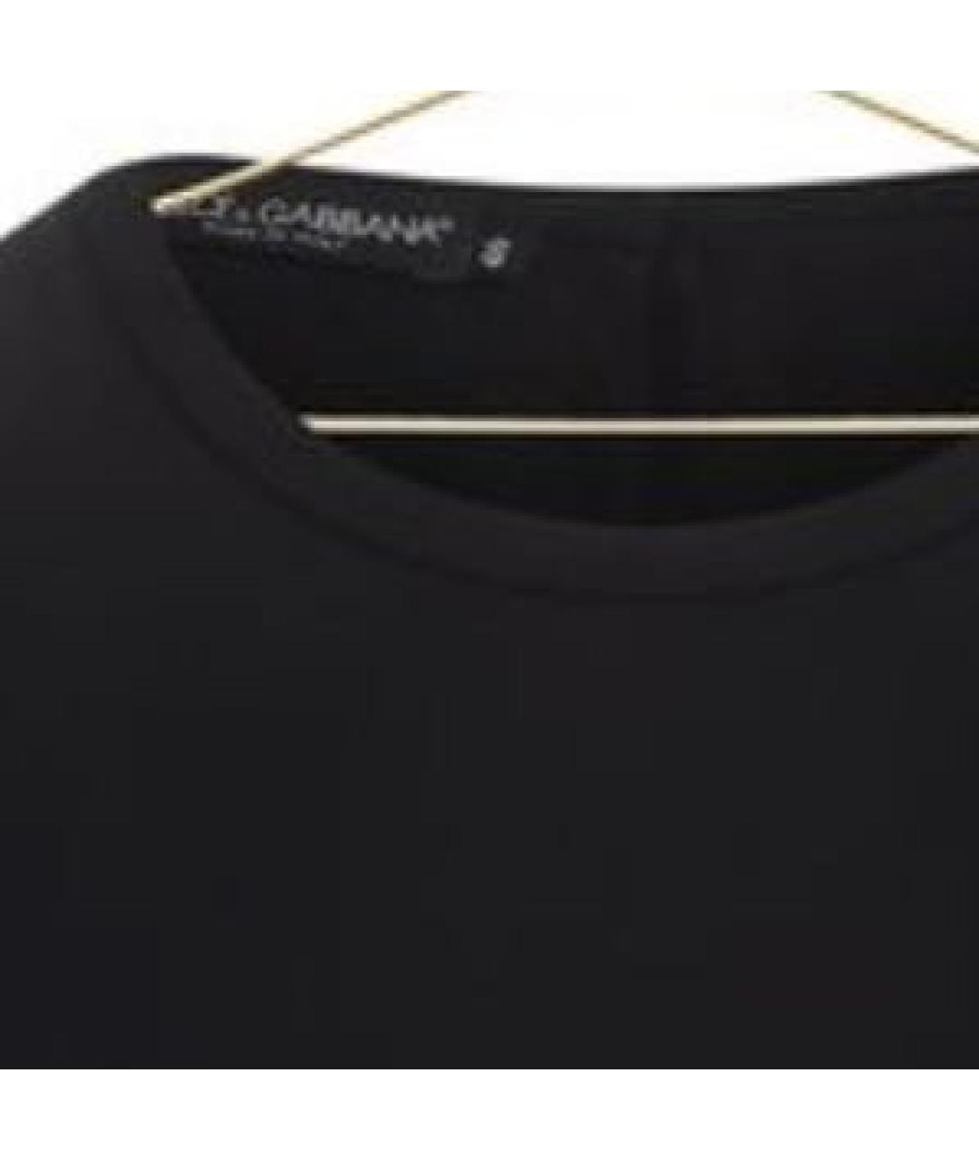 DOLCE&GABBANA Черная шелковая футболка, фото 3