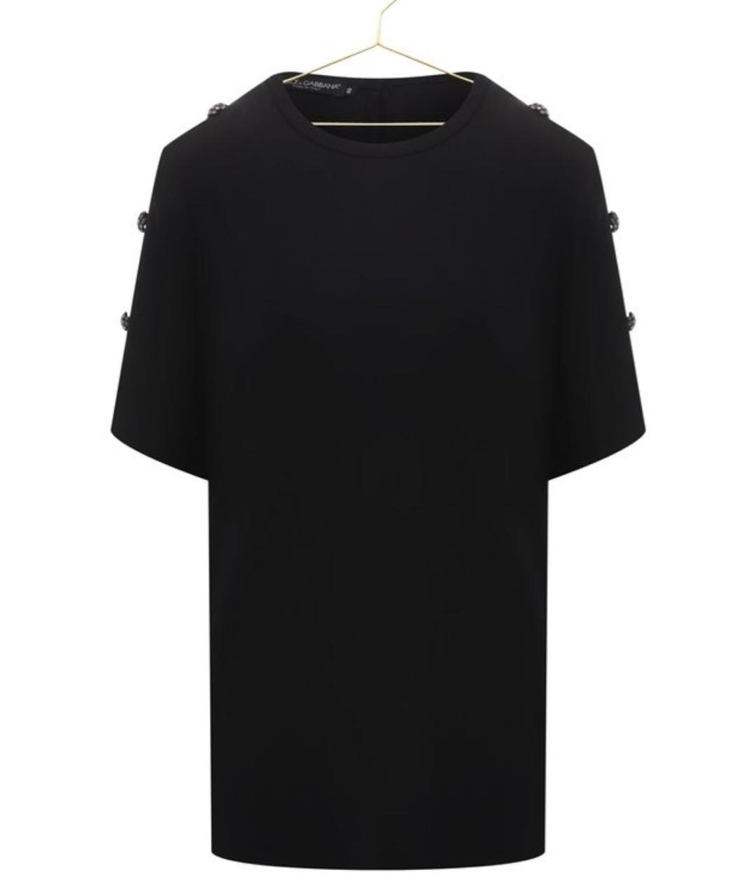 DOLCE&GABBANA Черная шелковая футболка, фото 5