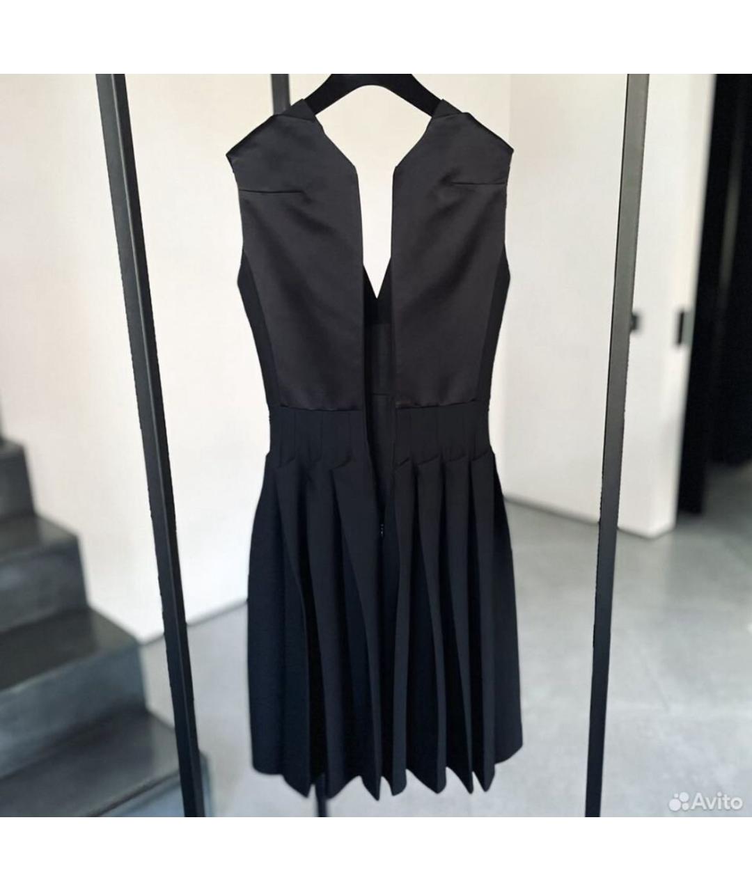 BOTTEGA VENETA Черное шерстяное коктейльное платье, фото 2