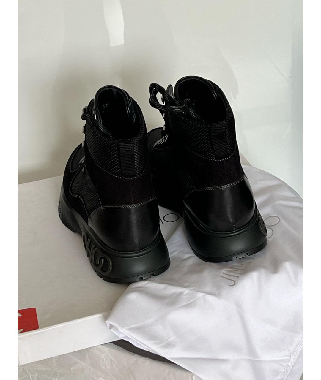JIMMY CHOO Черные кожаные высокие ботинки, фото 6