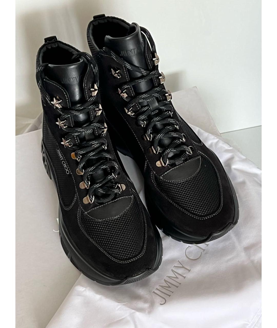 JIMMY CHOO Черные кожаные высокие ботинки, фото 4