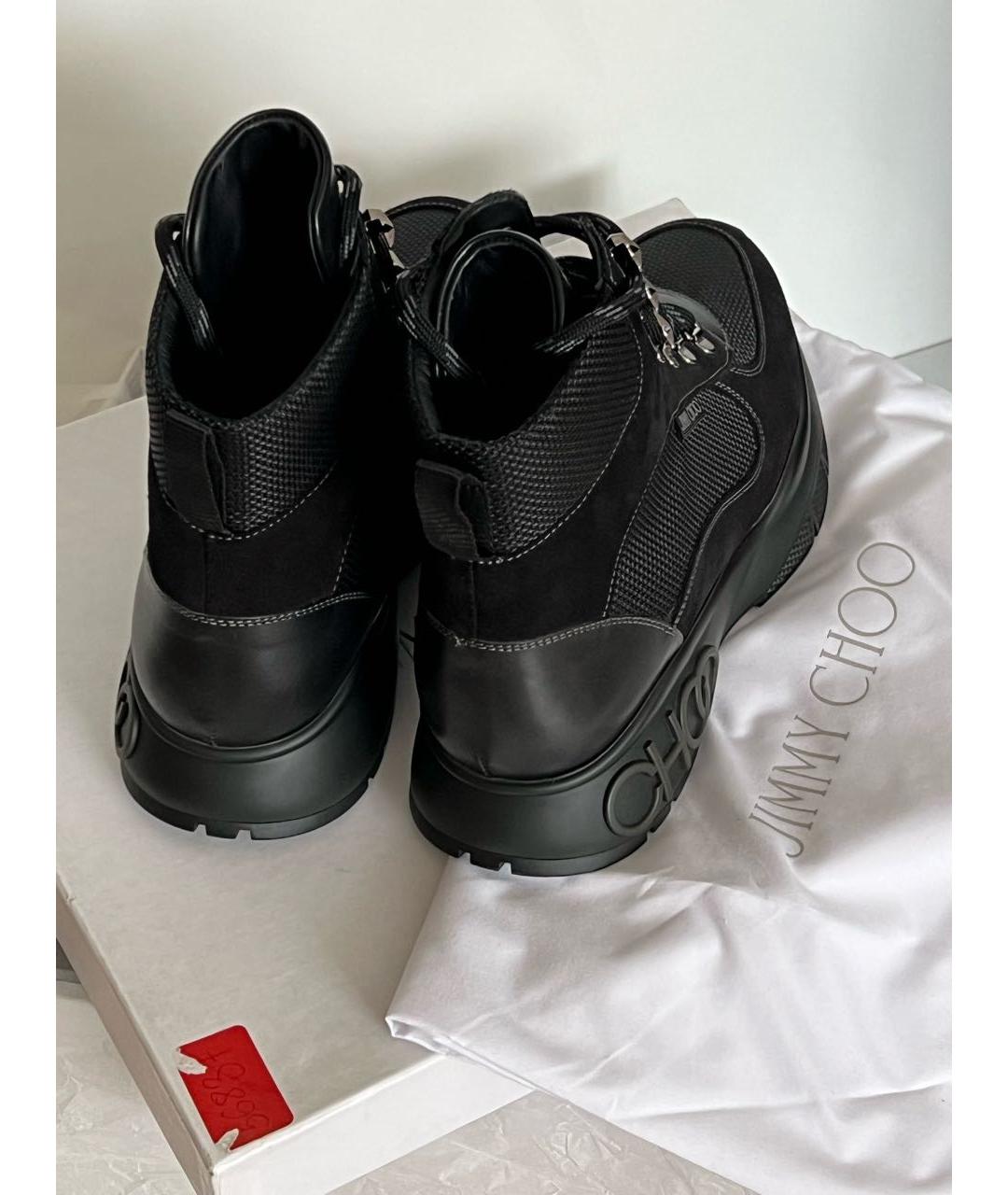 JIMMY CHOO Черные кожаные высокие ботинки, фото 3