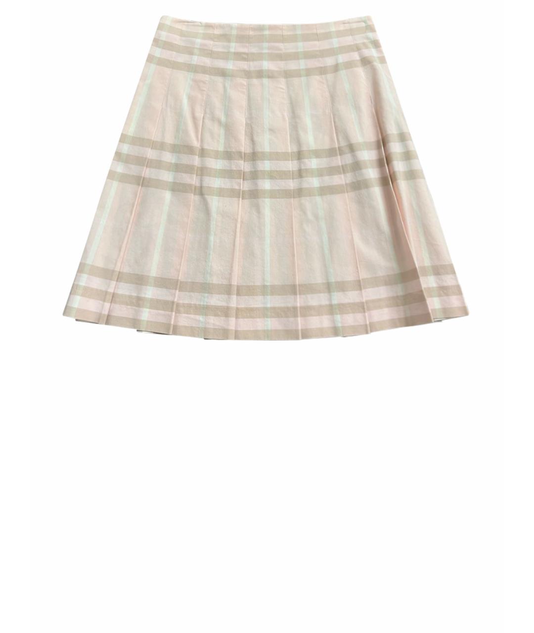 BURBERRY Розовая хлопковая юбка миди, фото 1