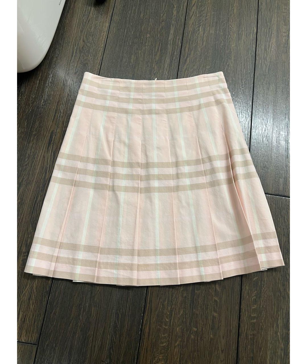 BURBERRY Розовая хлопковая юбка миди, фото 6