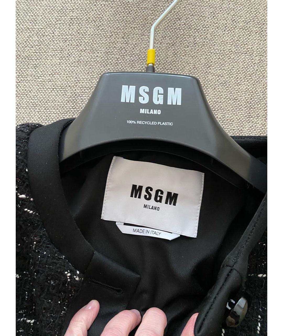 MSGM Черный твидовый жакет/пиджак, фото 7