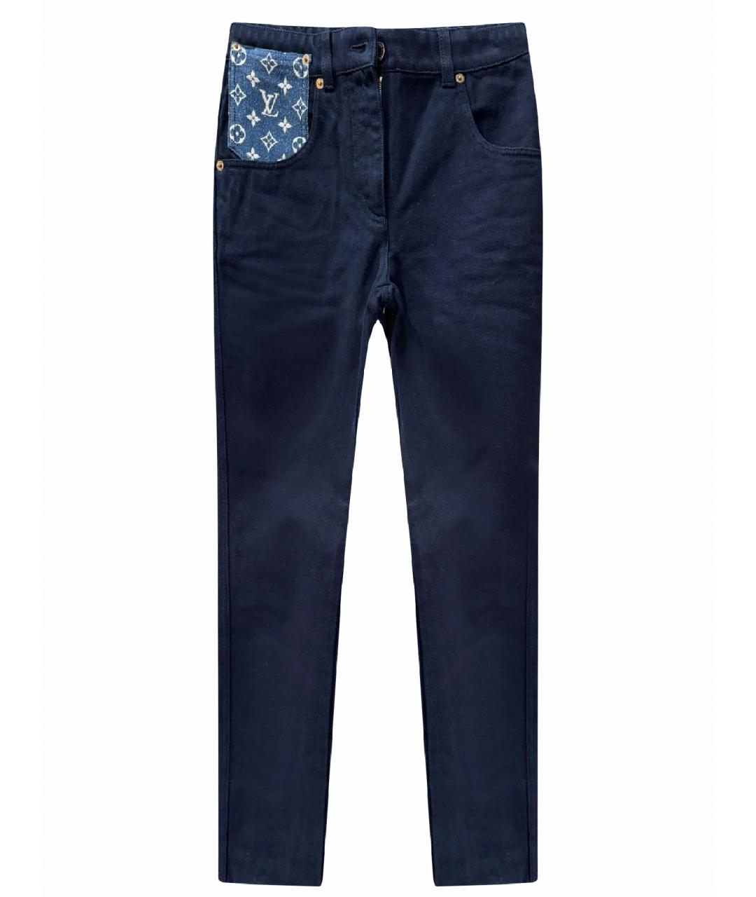 LOUIS VUITTON Темно-синие хлопковые джинсы слим, фото 1