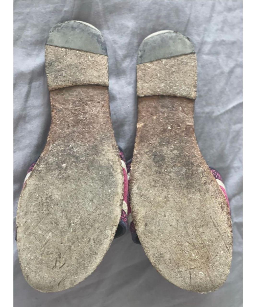 CHRISTIAN DIOR Мульти текстильные шлепанцы, фото 3