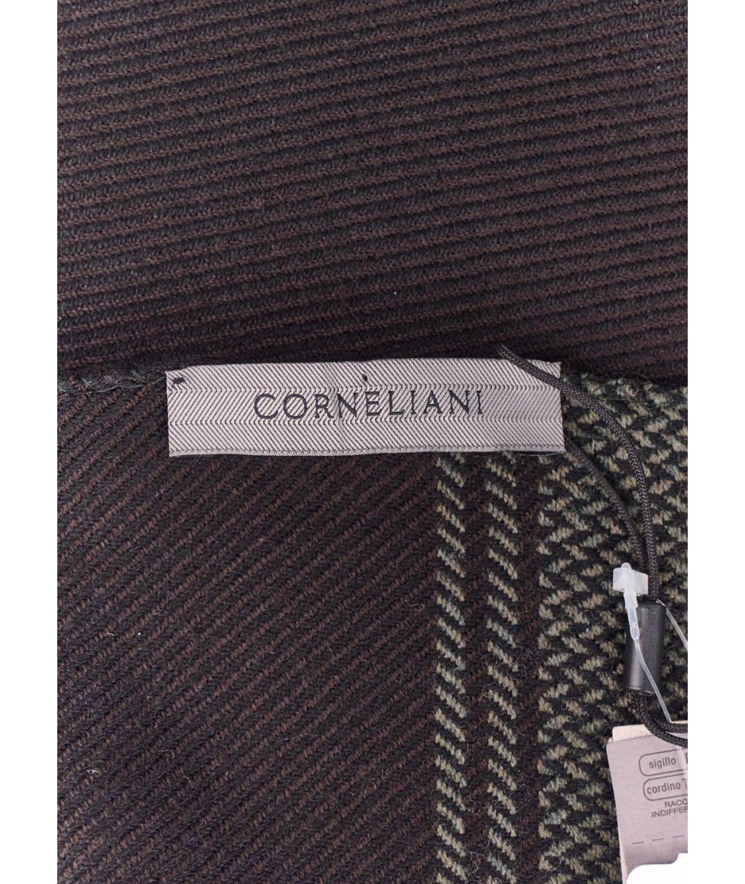 CORNELIANI Коричневый шерстяной шарф, фото 3