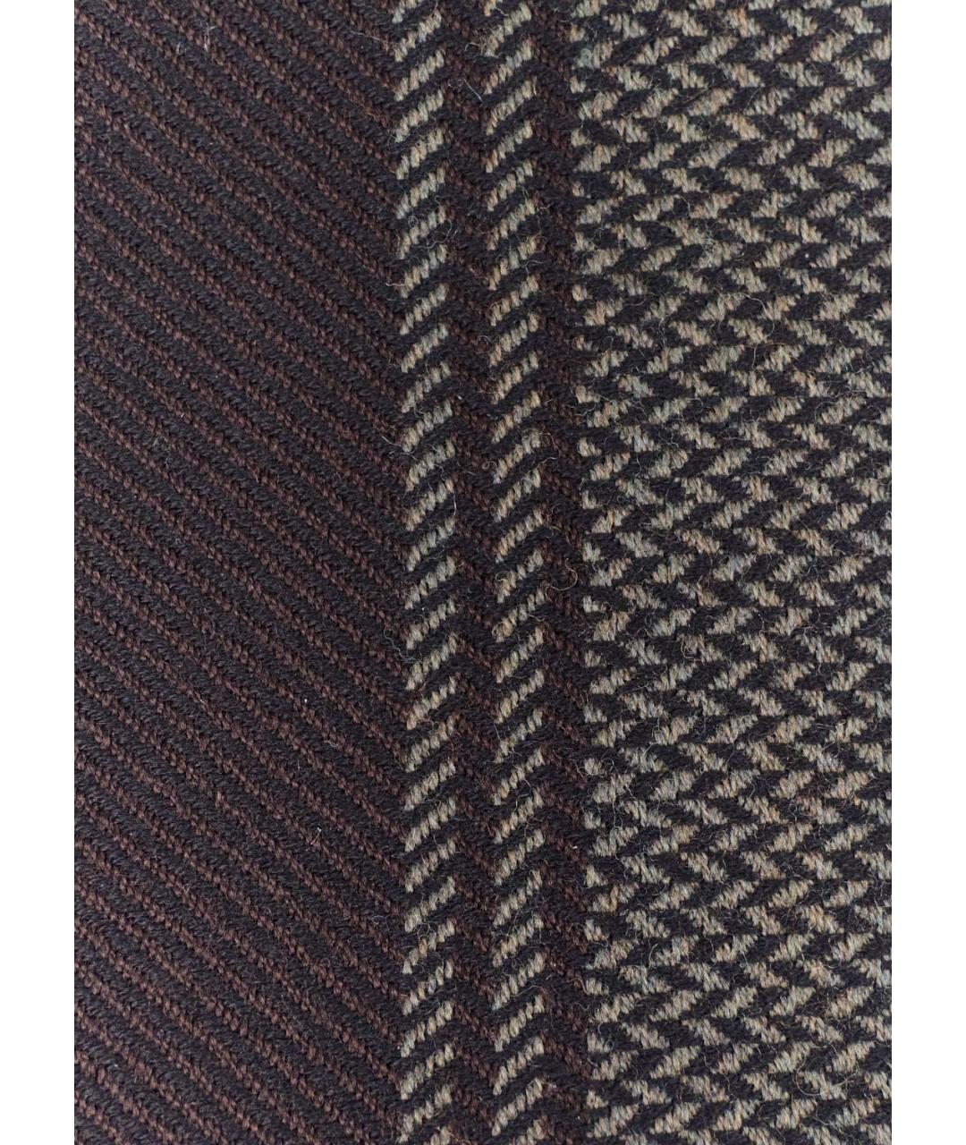 CORNELIANI Коричневый шерстяной шарф, фото 2